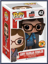 Amy Farrah Fowler (Blue Shirt / Brown Shoes) from Big Bang Theory - Pop! Vinyl Figures manufactured by Funko [Front]