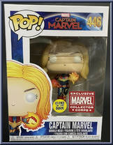 Captain Marvel (Flying) (Unmasked) (Glows in the Dark) from Captain Marvel - Pop! Vinyl Figures manufactured by Funko [Front]