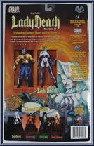 Lady Death (Battle Armor) from Chaos! Comics - Series 2 manufactured by Moore [Back]