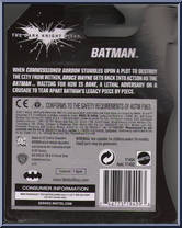 Batman (Gold Costume) from Dark Knight Rises - Basic Series manufactured by Mattel [Back]