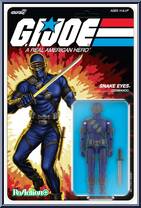 Snake Eyes (Cartoon) from G.I. Joe - ReAction + manufactured by Super7 [Front]