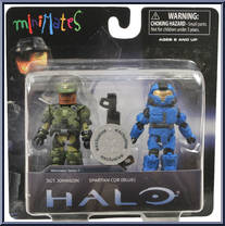Sgt. Johnson / Spartan CQB (Blue) from Halo - Minimates - Toys R Us - Series 1 manufactured by Diamond Select [Front]