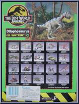 Dilophosaurus "Spitter" from Jurassic Park - Lost World - Dinos - Series 1 manufactured by Kenner [Back]