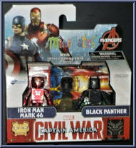 Iron Man Mark 46 / Black Panther from Marvel Minimates - Wave 66 - Civil War manufactured by Diamond Select [Front]