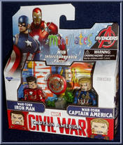 War-Torn Iron Man / War-Torn Captain America from Marvel Minimates - Wave 67 - Civil War manufactured by Diamond Select [Front]