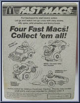 Big Mac Squad Car from McDonald's - Fast Macs manufactured by ERTL [Back]