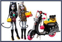 Meowlody & Purrsephone (Scooter) from Monster High - Wheelin' Werecats manufactured by Mattel [Loose]