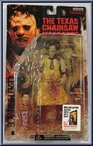 Leatherface (Extra Bloody Packaging) from Movie Maniacs - Series 1 - Rated R manufactured by McFarlane [Front]