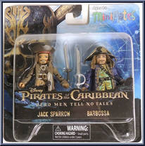 Jack Sparrow / Barbossa from Pirates of the Caribbean - Dead Men Tell No Tales - Minimates manufactured by Diamond Select [Front]