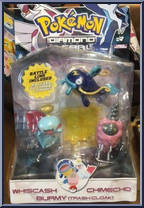 Whiscash / Chimecho / Burmy (Trash Cloak) from Pokemon - Diamond and Pearl - 3-Packs manufactured by Jakks Pacific [Front]