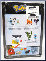 Tornadus vs Riolu from Pokemon - Pokedex ID Tags manufactured by Tomy [Back]