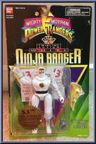 White Ninja Ranger (Twirling Action) from Power Rangers Mighty Morphin - Ninja Rangers manufactured by Bandai [Front]