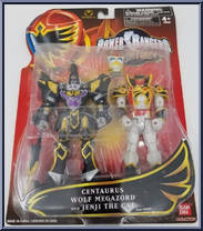 Centaurus Wolf Megazord and Jenji The Cat from Power Rangers Mystic Force - Mega Figure Sets manufactured by Bandai [Front]