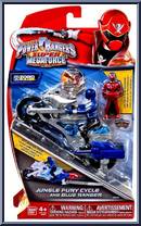 Jungle Fury Cycle and Blue Ranger from Power Rangers Super Megaforce - Cycles manufactured by Bandai [Front]