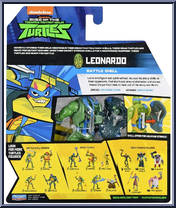 Leonardo from Rise of the Teenage Mutant Ninja Turtles - Battle Shell manufactured by Playmates [Back]