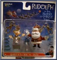 2-Pack: Charlie-in-the-Box & Santa from Rudolph - PVC Holiday Clip-Ons manufactured by Memory Lane [Front]