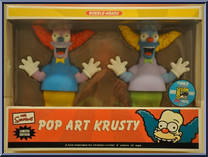 Pop Art Krusty (Blue Shirt / Purple Shirt) from Simpsons - Bobble-Head manufactured by Funko [Front]
