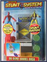 Oil Depot Barrel Bash from Spider-Man (2000) - Stunt System - Series 3 manufactured by Toy Biz [Front]