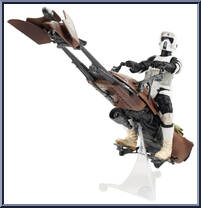 Speeder Bike with Biker Scout from Star Wars - Black Series - Blue - 6" Scale manufactured by Hasbro [Loose]