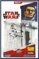 Clone Trooper Echo from Star Wars - Clone Wars (2008) - White / Red Cards manufactured by Hasbro [Front]