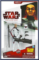 Clone Trooper Jek from Star Wars - Clone Wars (2008) - White / Red Cards manufactured by Hasbro [Front]
