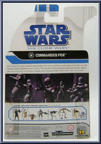 Commander Fox from Star Wars - Clone Wars (2008) - White / Blue Cards manufactured by Hasbro [Back]