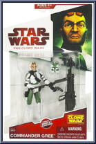 Commander Gree from Star Wars - Clone Wars (2008) - White / Red Cards manufactured by Hasbro [Front]