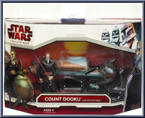 Count Dooku / Speeder Bike from Star Wars - Clone Wars (2008) - Vehicles manufactured by Hasbro [Front]