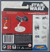 Darth Vader's TIE Advanced X1 Prototype from Star Wars - Hot Wheels Starships - Rogue One manufactured by Mattel [Back]