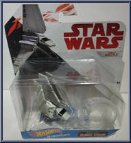 Imperial Cargo Shuttle from Star Wars - Hot Wheels Starships - White Card / Red Letters manufactured by Mattel [Back]