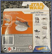 Khetanna Jabba's Sail Barge from Star Wars - Hot Wheels Starships - White Card / Yellow Letters manufactured by Mattel [Back]