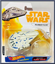 Millennium Falcon from Star Wars - Hot Wheels Starships - White Card / Yellow Letters manufactured by Mattel [Front]