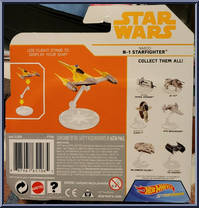 Naboo N-1 Starfighter from Star Wars - Hot Wheels Starships - White Card / Yellow Letters manufactured by Mattel [Back]
