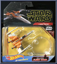 Poe's X-Wing Fighter (Wings Opened) from Star Wars - Hot Wheels Starships - Yellow Outlined Letters manufactured by Mattel [Front]
