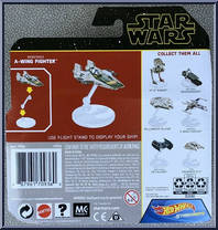 Resistance A-Wing Fighter from Star Wars - Hot Wheels Starships - Yellow Outlined Letters manufactured by Mattel [Back]