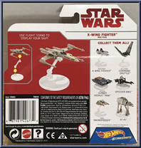 X-Wing Fighter Red 5 from Star Wars - Hot Wheels Starships - White Card / Red Letters manufactured by Mattel [Back]