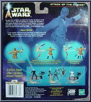 Mace Windu (with Blast-Apart Battle Droid) from Star Wars - Saga - Attack of the Clones - Deluxe Figures manufactured by Hasbro [Back]