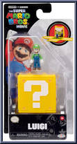 Luigi from Super Mario Bros. - Movie - Mini Figures with Question Block manufactured by Jakks Pacific [Front]
