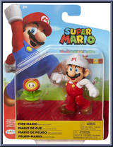 Fire Mario (with Fire Flower) from Super Mario - Basic Series manufactured by Jakks Pacific [Front]