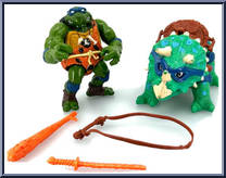 Cave Turtle Leo (with Dingy Dino) from Teenage Mutant Ninja Turtles - Cave Turtles manufactured by Playmates [Loose]