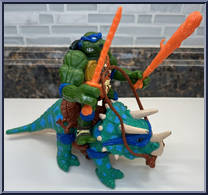 Cave Turtle Leo (with Dingy Dino) from Teenage Mutant Ninja Turtles - Cave Turtles manufactured by Playmates [Loose]