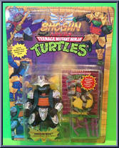 Shogun Mike (Silver Armor with Card) from Teenage Mutant Ninja Turtles - Shogun Turtles manufactured by Playmates [Front]