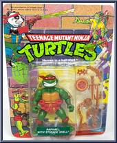 Raphael (with Storage Shell) from Teenage Mutant Ninja Turtles - Storage Shell Turtles manufactured by Playmates [Front]