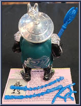 Shogun Mike (Silver Armor with Card) from Teenage Mutant Ninja Turtles - Shogun Turtles manufactured by Playmates [Loose]