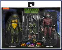 Leonardo / Shredder from Teenage Mutant Ninja Turtles - 1990 Movie - Exclusives manufactured by Neca [Front]
