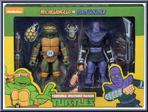 Michelangelo vs Foot Soldier from Teenage Mutant Ninja Turtles - Classic Cartoon - Multi-Packs manufactured by Neca [Front]