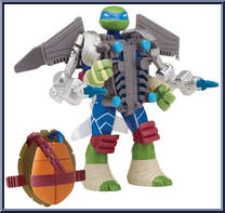 Leonardo (with Aerial Attack Battle Shell) from Teenage Mutant Ninja Turtles - Nickelodeon - Mutations manufactured by Playmates [Loose]