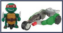 Rapid-Assault Raph & Stealth Bike from Teenage Mutant Ninja Turtles - Nickelodeon - T-Sprints manufactured by Playmates [Loose]