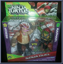 Bebop vs Raphael from Teenage Mutant Ninja Turtles - Out of the Shadows - Ninja Duel manufactured by Playmates [Front]