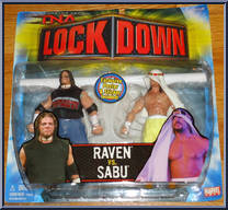 Raven vs. Sabu from TNA - Lock Down manufactured by Toy Biz [Front]